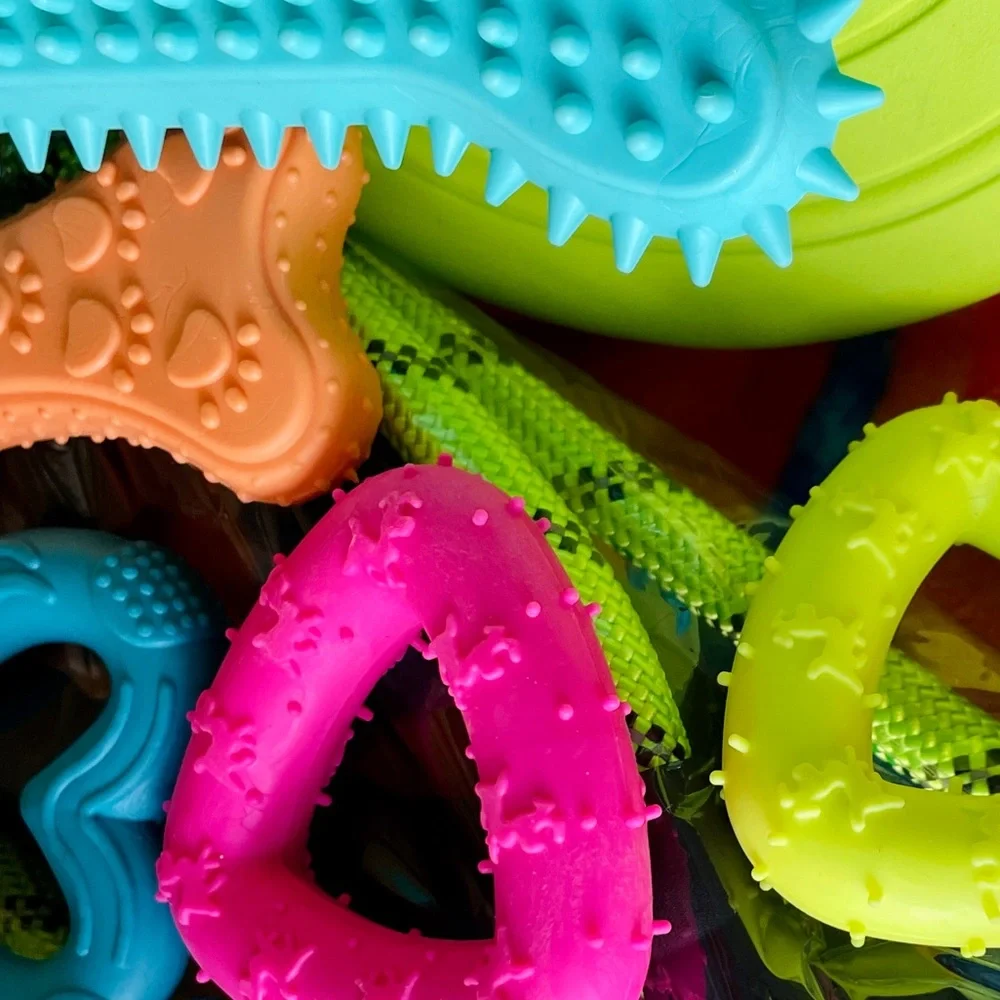 Brand new 🐾🦴 Colorful Puppy & Small & Medium Sized Dog Chew Toys 🐩🐕‍🦺  4 Pack 💓